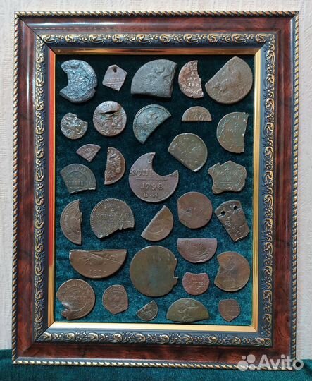 Несколько панно из старых предметов, монет и тд
