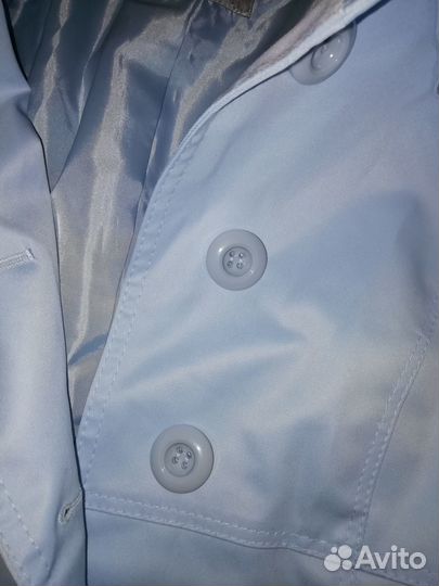 Плащ тренч летний голубой женский с воротником