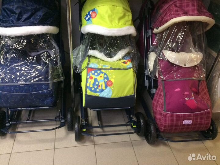 Санки коляски Ника 8-1 Большие 4е Надув-Еva кол