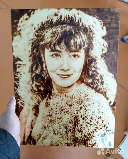 Выжигание портретов по фотографии Подарок