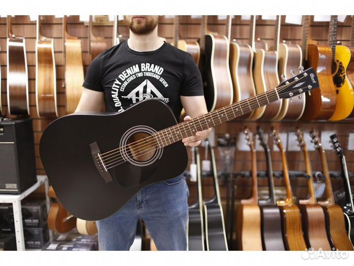 Cort AD810E-BKS электроакустическая черная гитара