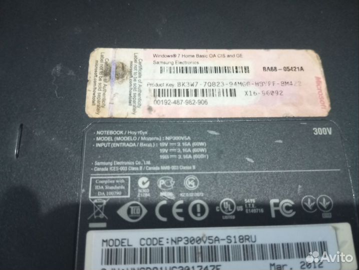 Ноутбук samsung np300v5a