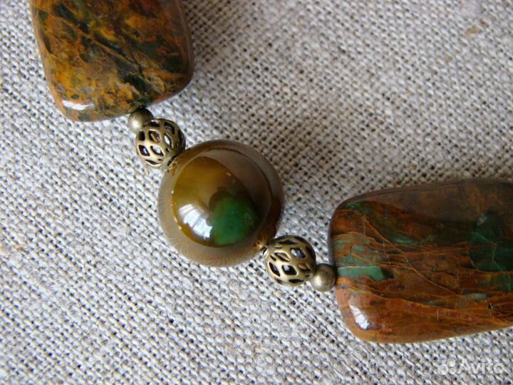 Браслет агат, яшма, змеевик