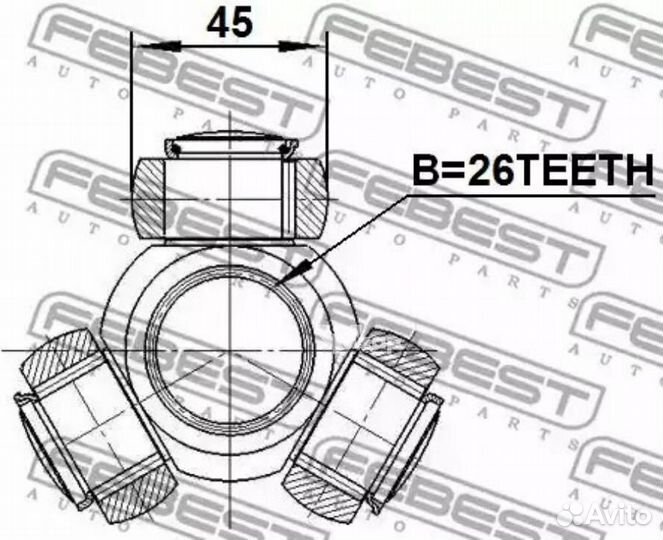 Febest 0116AGV10 0116-AGV10 трипоид26X45\ Ford Mon