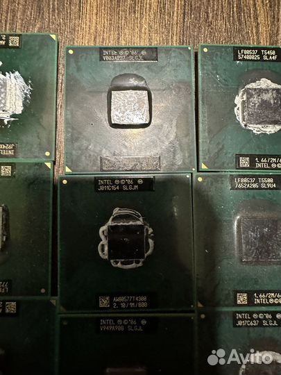 Лот 10шт проццесоры ноутбука intel t4300 и др