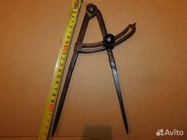 Старинный, кованный, столярный циркуль Р.И