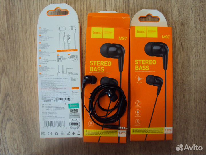 Наушники с микрофоном новые проводные