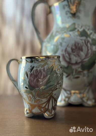 Кувшин для молока с кружками Кисловодский фарфор