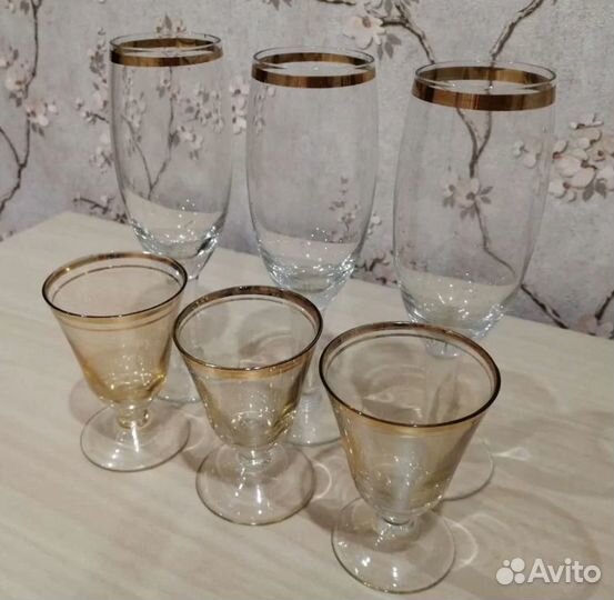 Рюмки, гранёные стаканы СССР, бокалы, лафитники