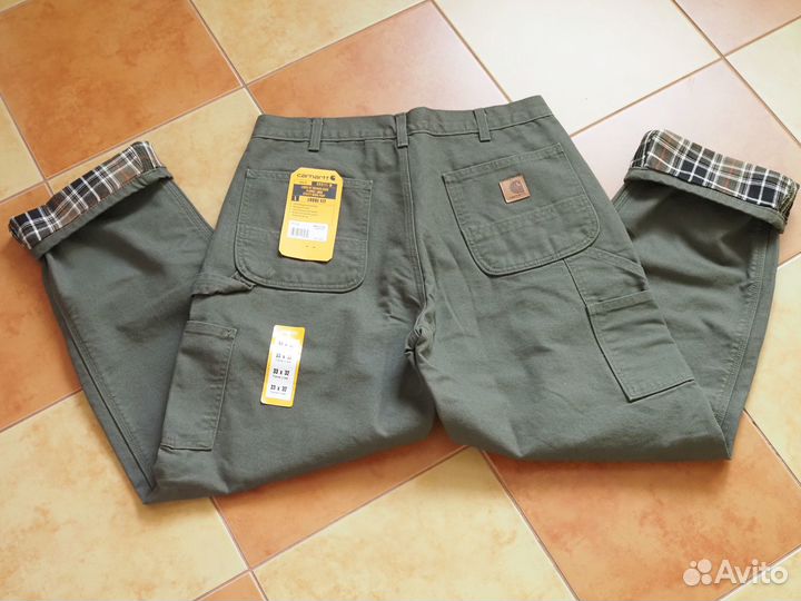 Брюки зимние Carhartt на подкладке 33W 32L