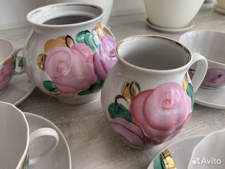 Бронь Чайный сервиз фарфор пионы