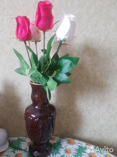 Ваза,винтаж, обливная керамика,отличное состояние