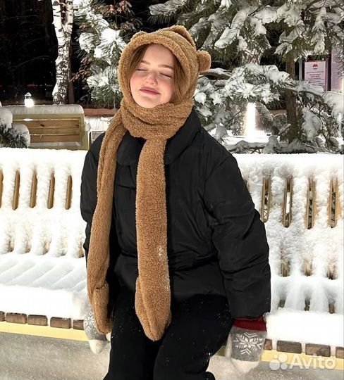 Шапка шарф с ушами