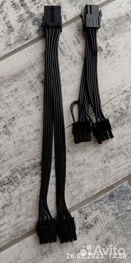 Переходник 6pin-2x8pin (6+2pin), 8pin-2x8pin(6+2)