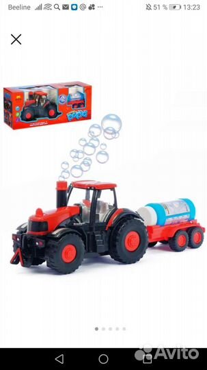 Игрушка трактор с мыльными пузырями
