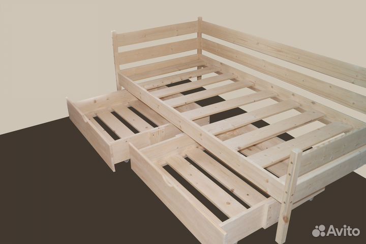 Кровать из массива с бортиком Экосонборт