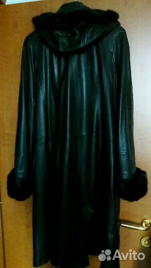 Пальто кожаное качественное р 52