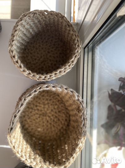 Вязанные корзинки