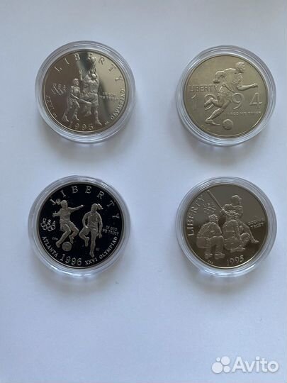 Монеты Словения, Финляндия, США