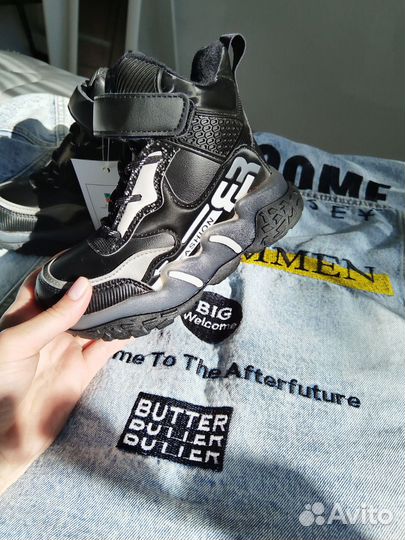 Ботинки зимние натуральный мех новые 17 см стелька