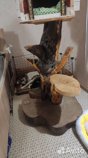 Кошачий домик с когтеточкой