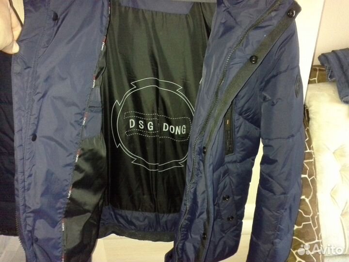 Куртка, пуховик темно-синий 48 р