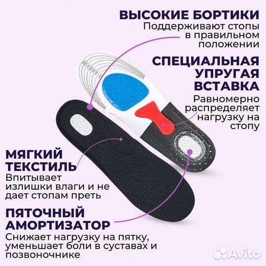 Стельки спортивные с гелевой пяткой