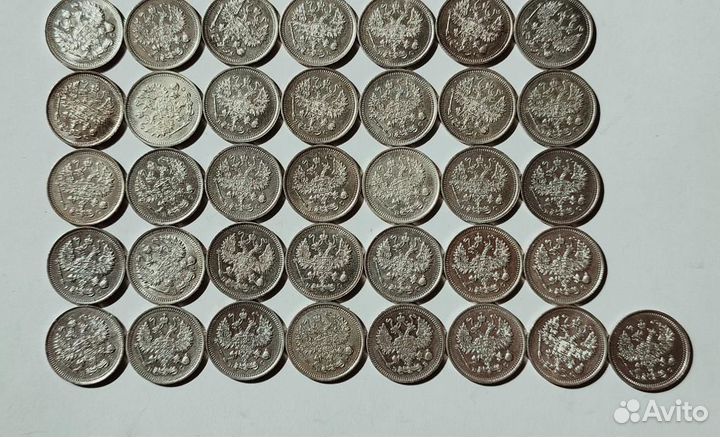 Часть клада 10 копеек 1915 и 1916 Сохран