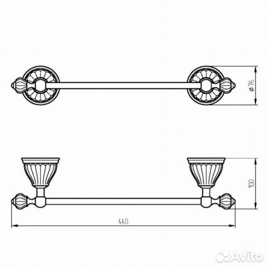 Полотенцедержатель 44 см Migliore Olivia 17562 хром