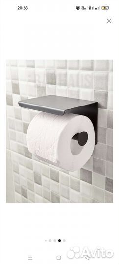 Держатель для туалетной бумаги с полочкой