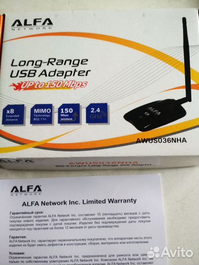 Wi-Fi USB-адаптер Alfa Network awus036NHA