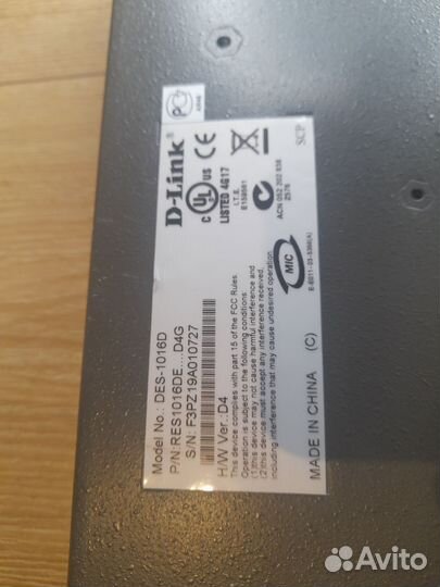Коммутатор dlink des 1016d