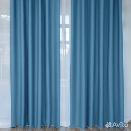 Комплект штор блэкаут Марсель Небесно-голубой