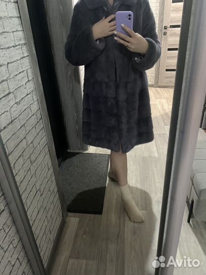 Шуба норковая с капюшоном