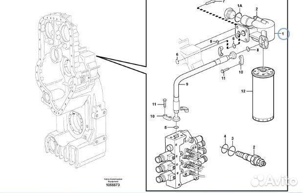 Корпус фиксации фильтра кпп Volvo L90E