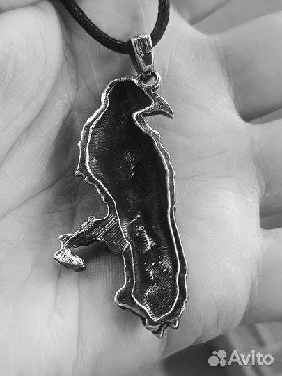 Подвеска Ворон мёртвый посеребренный
