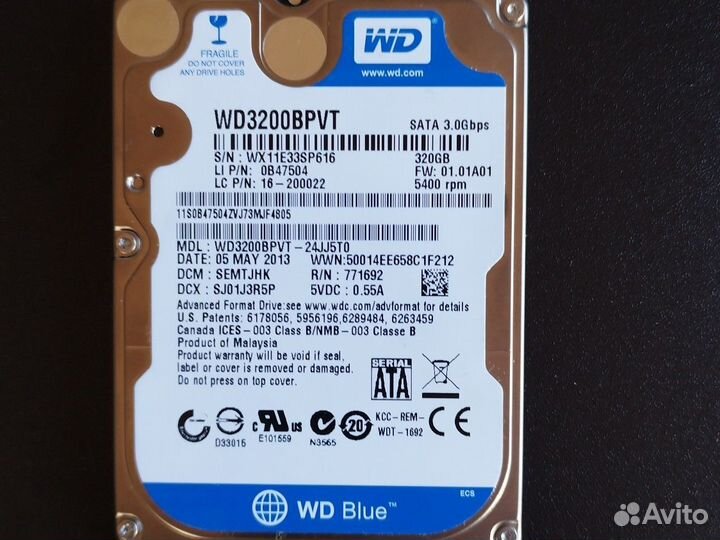 Hdd SATA 320gb 2.5