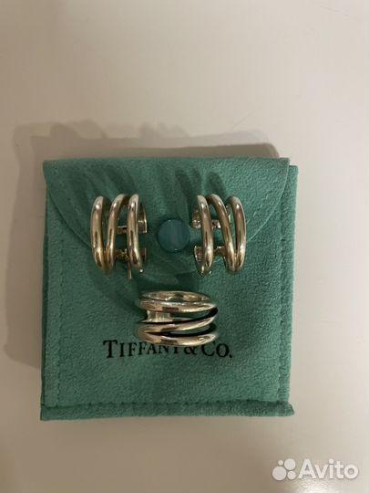 Tiffany серьги и кольцо оригинал