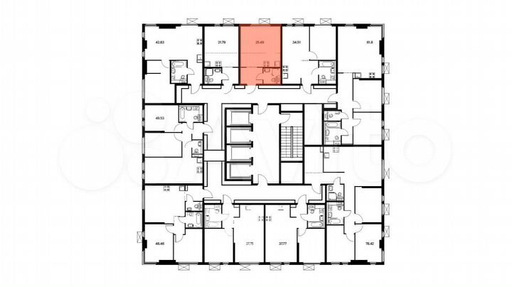 Квартира-студия, 25,5 м², 27/33 эт.