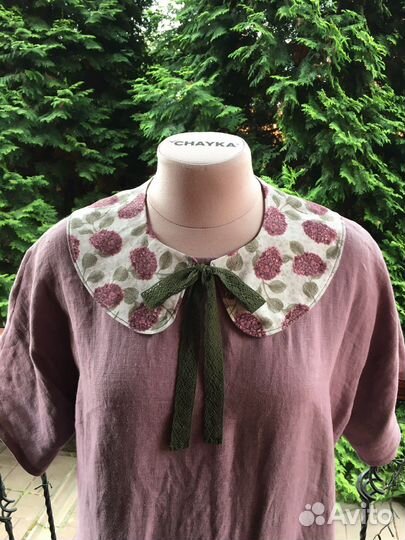 Съемный воротничок. Воротничок с гортензиями