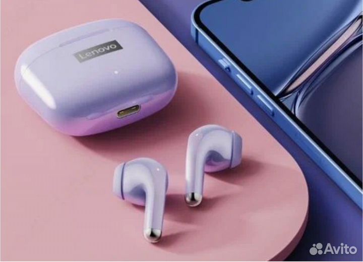 Беспроводные наушники Lenovo LP40 Pro фиолетовые