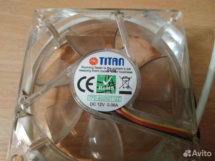 Вентилятор для корпуса прозрачный 80мм