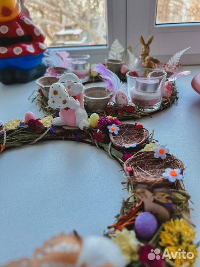 Пасхальная композиция, свеча ручной работы