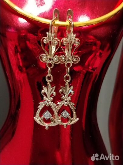 Золотые серьги, раритет