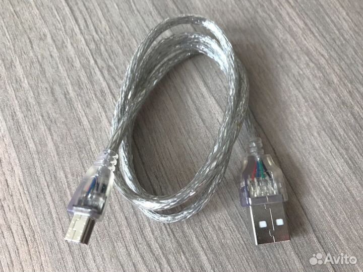 Кабель mini USB - USB прозрачный 0.65 м