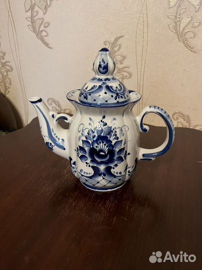 Чайник заварочный СССР, Гжель