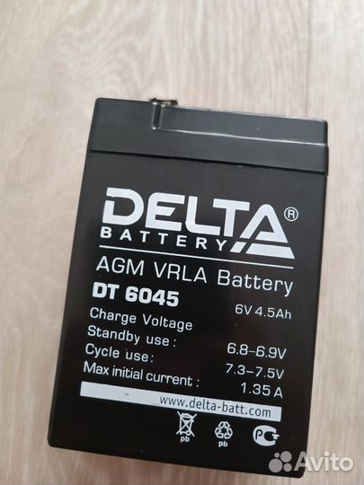 Аккумулятор 6v 4.5ah