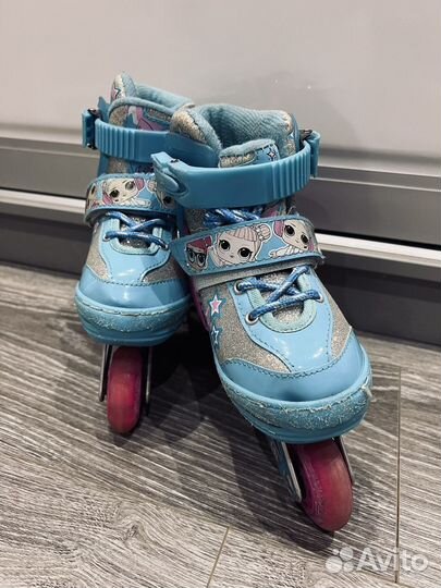 Роликовые коньки с защитой для девочки