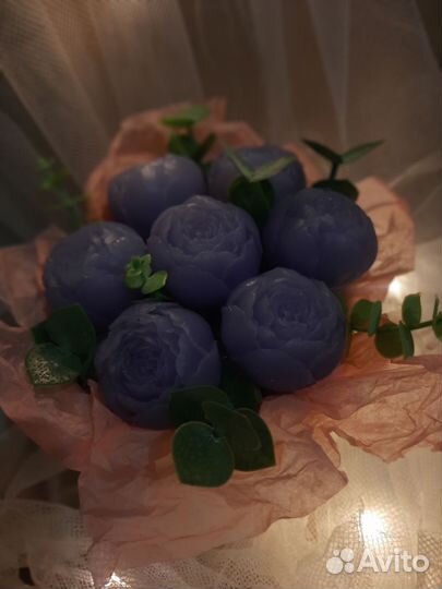 Букет из мыла ручной работы пионы