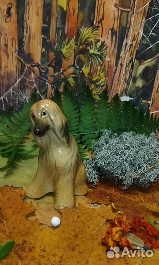 Фарфоровая статуэтка собака афганская борзая